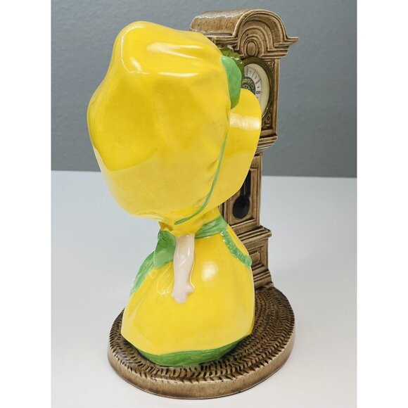 VTG BYRON MOLDS West Germany 10.5"x8.5" Ceramic Girl w/ Grandfather CLOCK *Read* - Picture 2 of 9